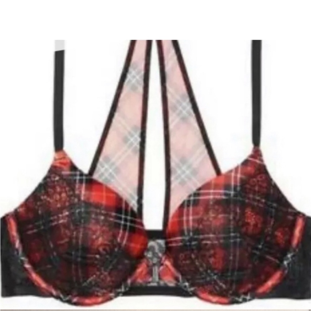 Victoria’s Secret Very Sexy Red Plaid Push Up Bra - Size 32 DDD - Picture 13 of 14